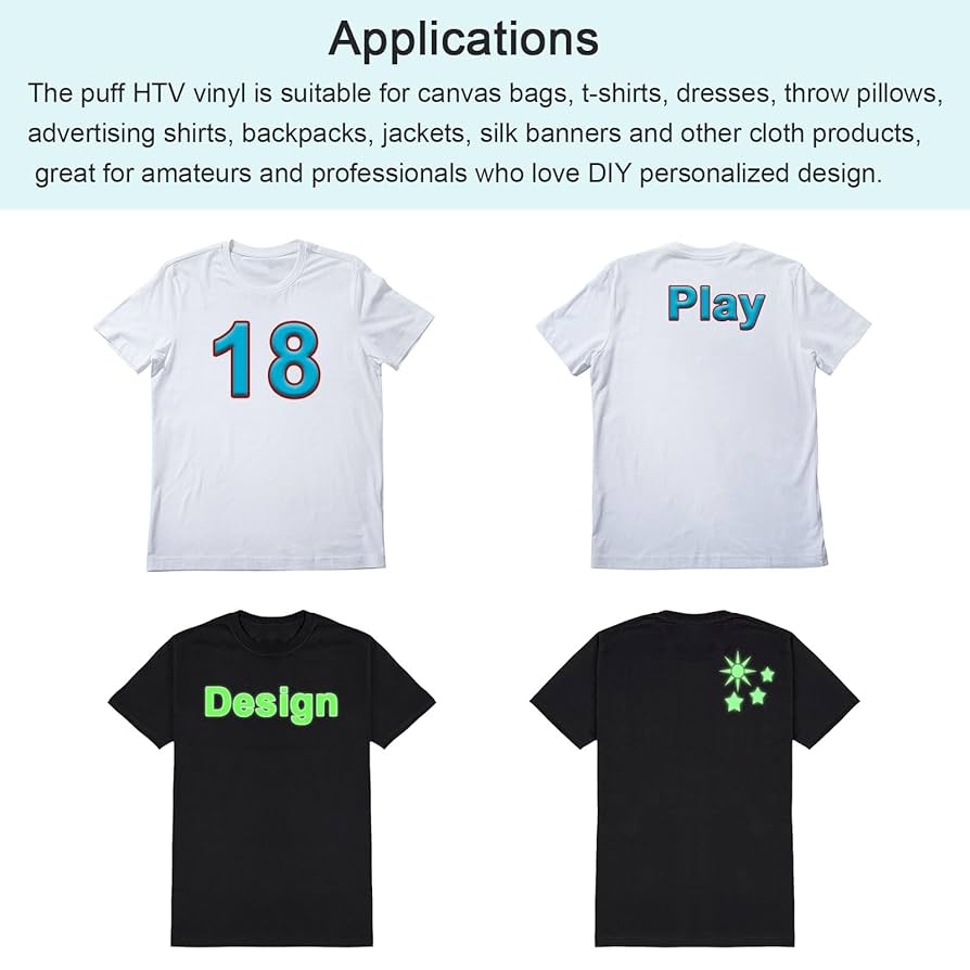 Amazon | uxcell 3Dパフ熱転写ビニール HTV ビニールヒート